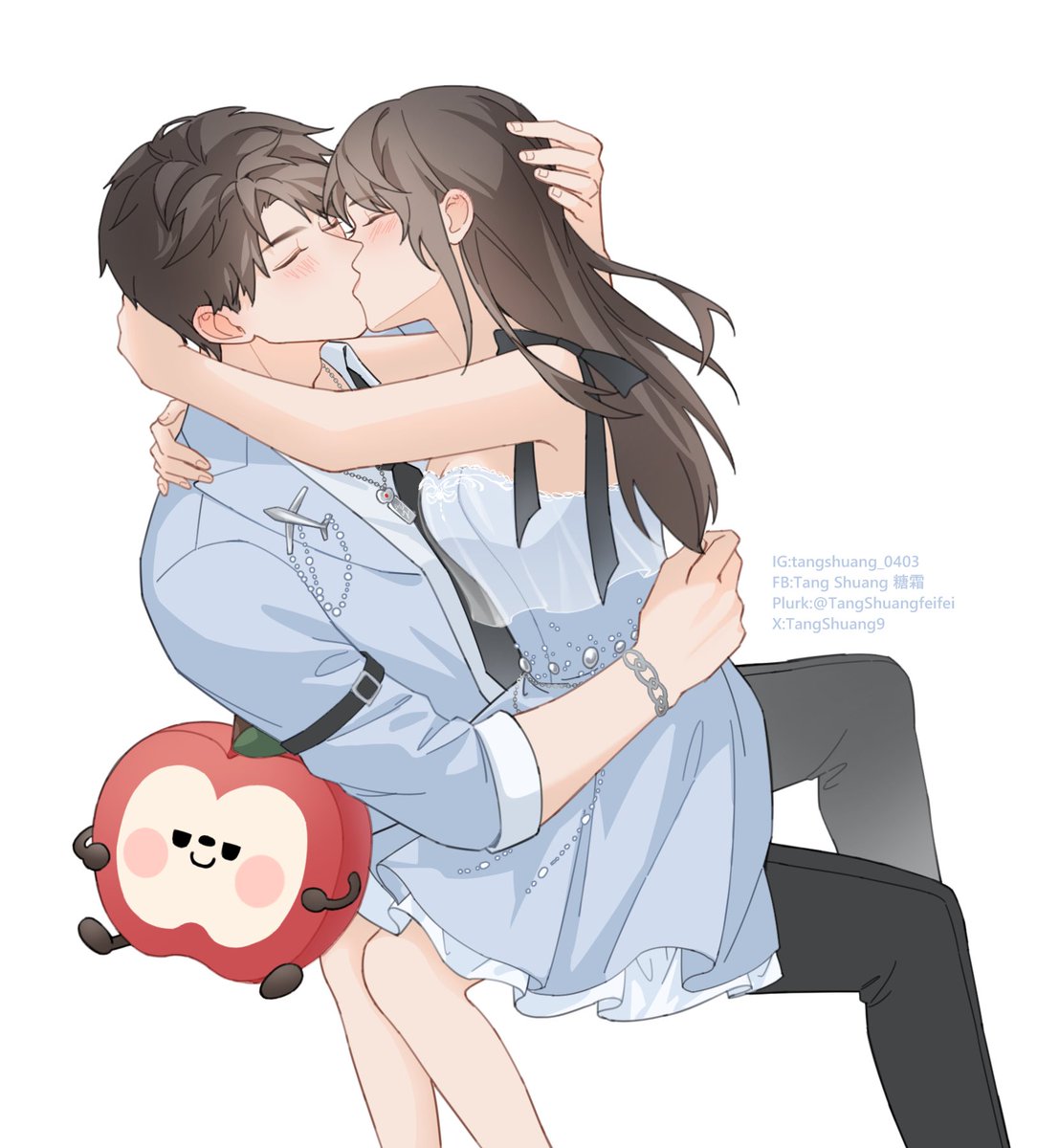 TangShuang9's tweet photo. 哥哥，讓妹妹親一口😘
🍎🎂🥰💖

#LoveandDeepspace #Caleb
#夏以昼 #恋与深空
#恋と深空二次創作 https://t.co/rsHEoPc9OH
