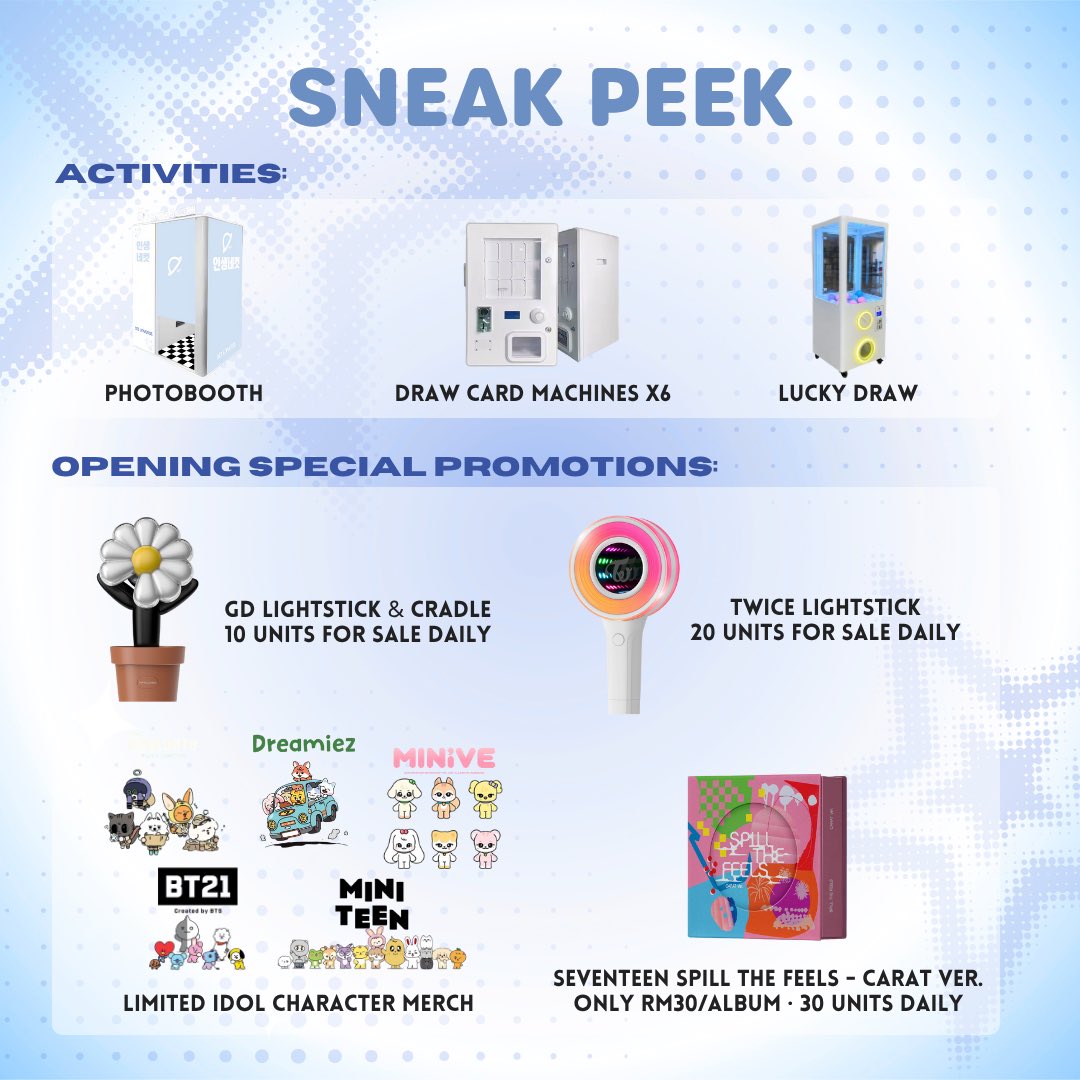 xduniverse_my's tweet photo. 🚀✨ GRAND OPENING ANNOUNCEMENT ✨🚀

🗓 18-19 Oct 2025 | 10AM–9PM
📍 XD UNIVERSE, https://t.co/wqISBRF8FG

💎 D-DAY Exclusives (limited stocks):
- GD &amp; TWICE Lightsticks
- SVT albums
- Limited idol character merch
(SVT, NCT Dream, IVE, TXT, TREASURE, BTS) https://t.co/oktCx4DqG8