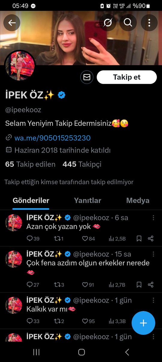 Bu hesapla hertürlü ahlaksızlık yapıp soyunuyor sonrasında gavatı arayım namus mutalası yapıyor yazan numarayla kızım diyor yazılı numarayla