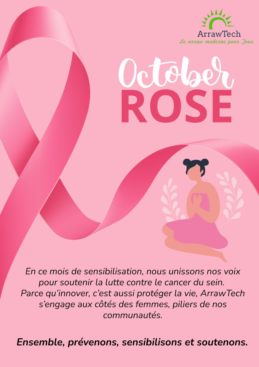 🎀 Octobre Rose : ArrawTech s’engage aux côtés des femmes 🌸
Prévenir. Sensibiliser. Soutenir.
#OctoberRose #CancerDuSein #ArrawTech