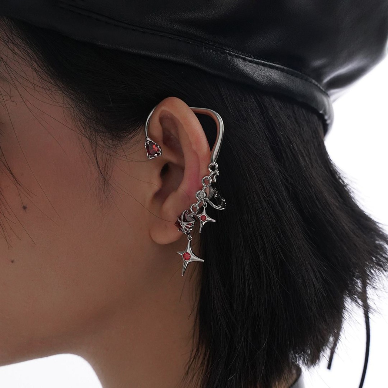 ♡ cielbleuさま ♡ クリップイヤリング sky blue*スカイブルー.クリアガラスドロップ ピアスイヤリング