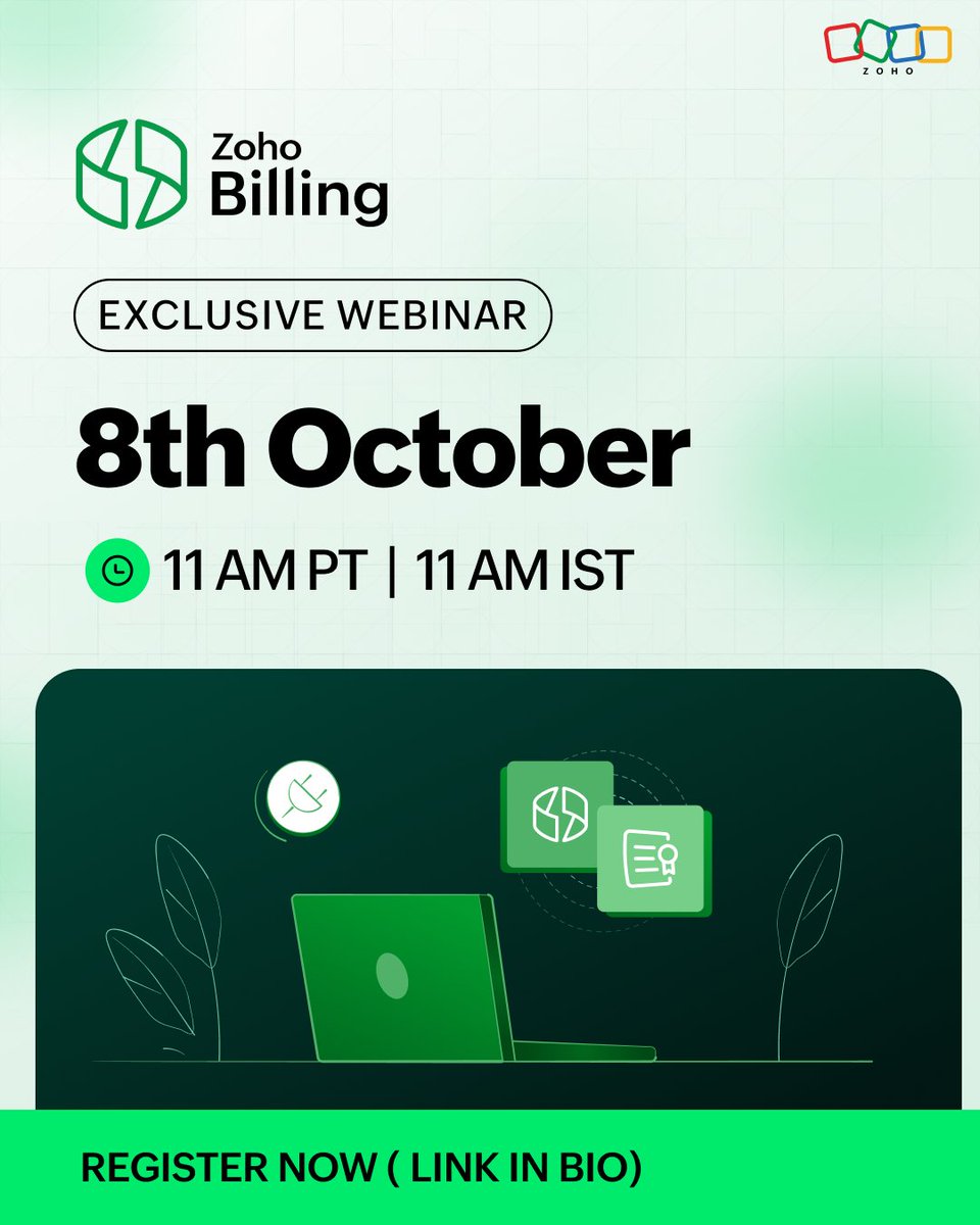 Zoho Billing (@zohobilling) on Twitter photo Manual hand-offs, billing errors, slow revenue recognition… What if there was a smarter way?
With <a href="/ZohoContracts/">Zoho Contracts</a>  + #ZohoBilling, every signed contract can automatically trigger subscriptions, streamline invoicing, and accelerate renewals to help your team close deals faster Manual hand-offs, billing errors, slow revenue recognition… What if there was a smarter way?
With <a href="/ZohoContracts/">Zoho Contracts</a>  + #ZohoBilling, every signed contract can automatically trigger subscriptions, streamline invoicing, and accelerate renewals to help your team close deals faster