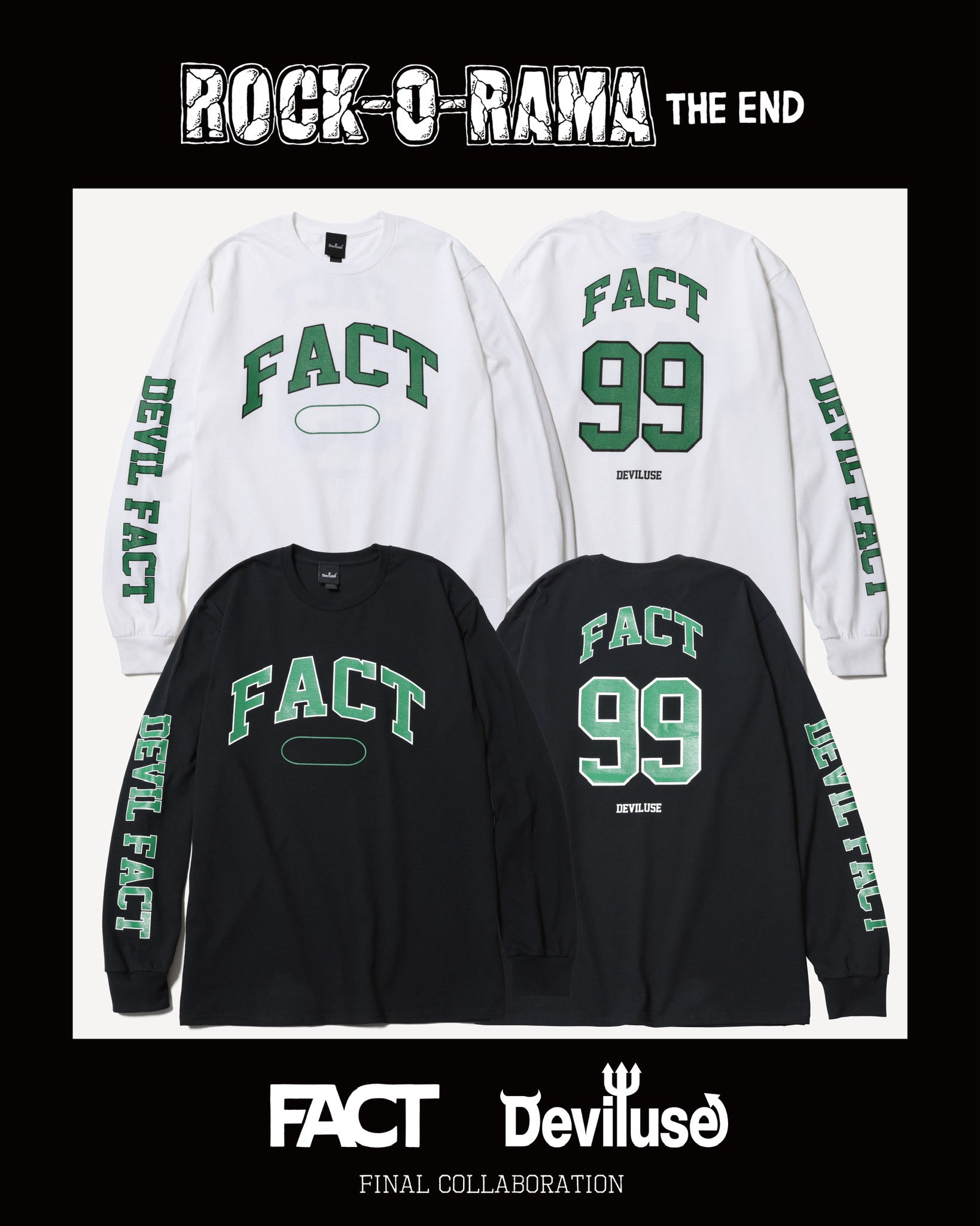 FACT x Deviluse ホワイト　Lサイズ Deviluse (デビルユース) Duplicate L/S TEE -WHT- - HEADSHOPVOX