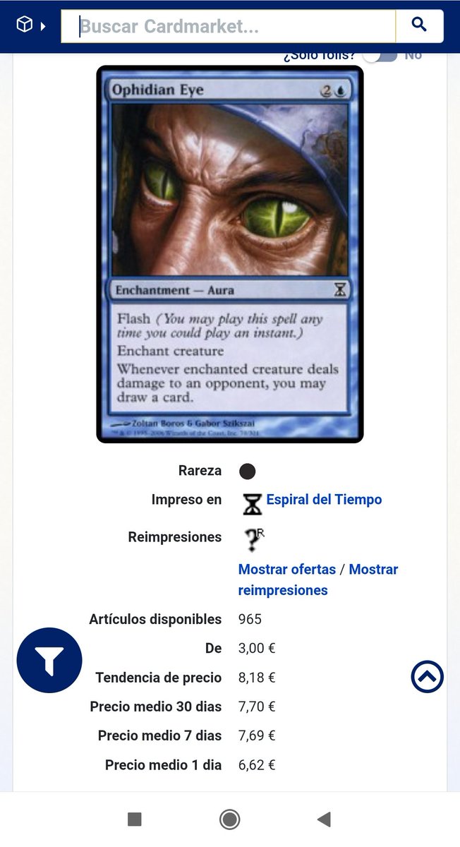 ManaPolloVas's tweet photo. @magicblogtk Este verano tome la estupida decisión de digitalizar toda mi colección. Hay cosas que te levantan una ceja como raras que no valían nada y ahora valen lo suyo por comander o cartas comunes que ojo ojito ojete. Te dejo otro ejemplo: https://t.co/Ix5vWCkz0A