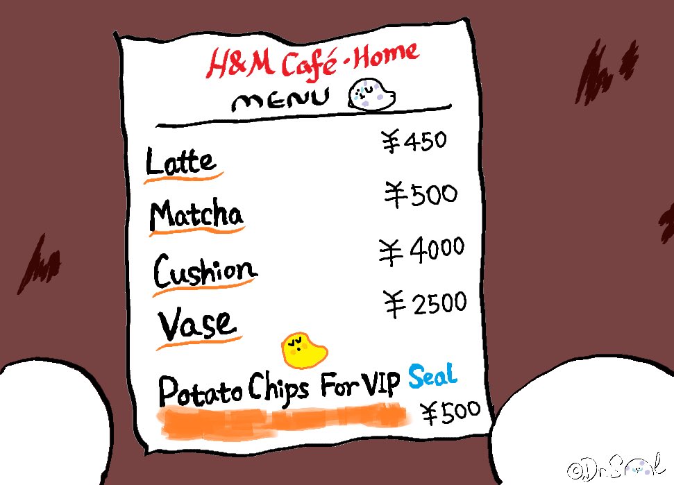 drseal_fin's tweet image. Dr. Seal scans the H&amp;amp;M Café menu… 👀
“Awww… VIP potato chips just for me! 🥔✨ But how many should I buy?”
Well, all else equal, that choice begins with one thing: the price. 💸
Follow Dr. Seal, and let’s glide together along the demand curve. 📉🦭

#drseal #sealiously…