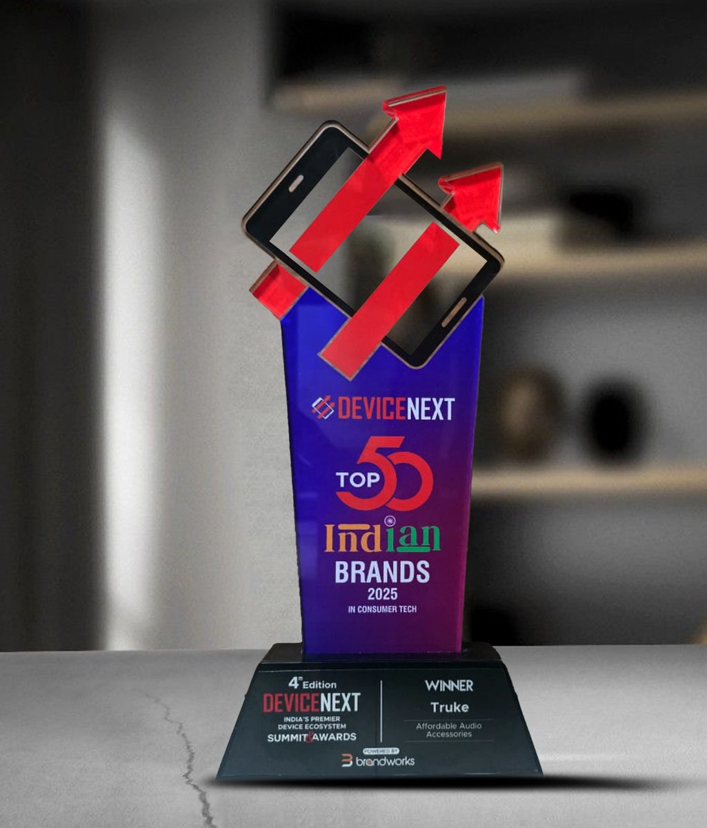 TrukeIND's tweet image. 🎉 Proud moment! Truke is recognized among the Top 50 Indian Consumer Tech Brands 2025 at the DeviceNext Ecosystem Summit & Awards for Affordable Audio.
A big thank you to our team & customers for making this possible! 🙌
#Truke #ConsumerTech #AffordableAudio #Top50Brands
