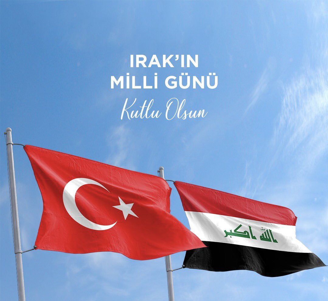 Irak’ın Milli Günü vesilesiyle dost ve komşu Irak halkını ve Irak hükümetini en içten dileklerimle tebrik ediyorum.

Bu anlamlı günde, Irak halkına huzur, refah ve esenlik; Irak’a ise barış ve istikrar diliyorum.

Önümüzdeki dönemde de, Türkiye ile Irak arasındaki köklü dostluk