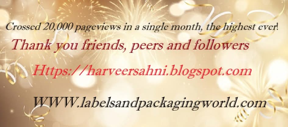 Thank you! My blog titled "Self-adhesive Labels Industry in India and the World" harveersahni.blogspot.com crossed 20,000 pageviews in a single month September 2026. along with website labelsandpackagingworld.com the total pageviews have crossed 820,000 pageviews from a global audience