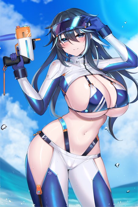 特殊すぎるデザインの試作水着スーツを着せられて広報用にたくさん撮影されることになるよその子凪夏ちゃん