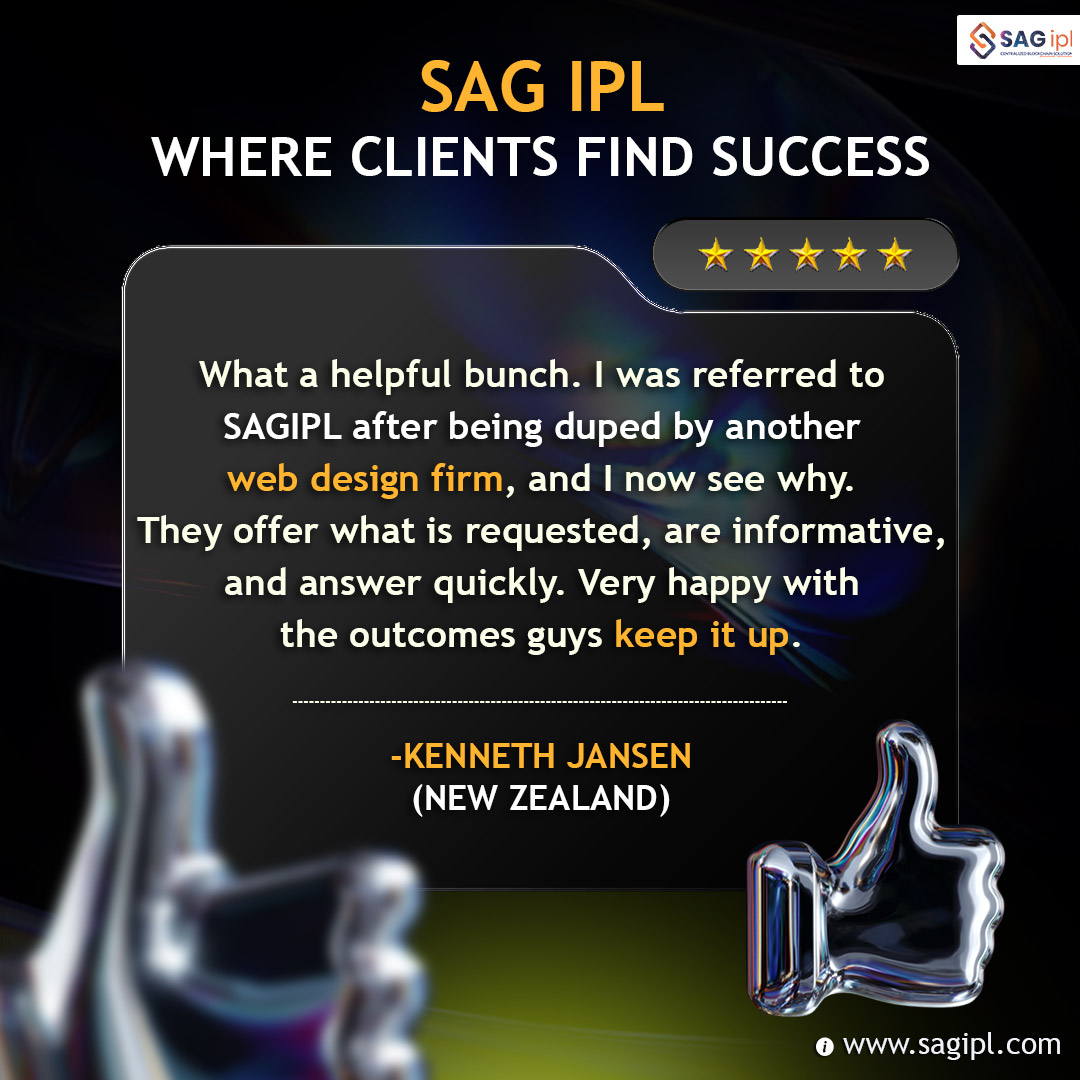 sag_ipl's tweet image. From being duped to finding success! Kenneth Jansen from New Zealand highly recommends #SAGIPL for #WebDesignSolutions.
𝐂𝐚𝐥𝐥: +917023472073
𝐖𝐞𝐛𝐬𝐢𝐭𝐞: bit.ly/3Fya6n7
#ClientReview #TrustTheProcess #WebDesignAgency #ClientSuccess #QuickResults #HappyClient
