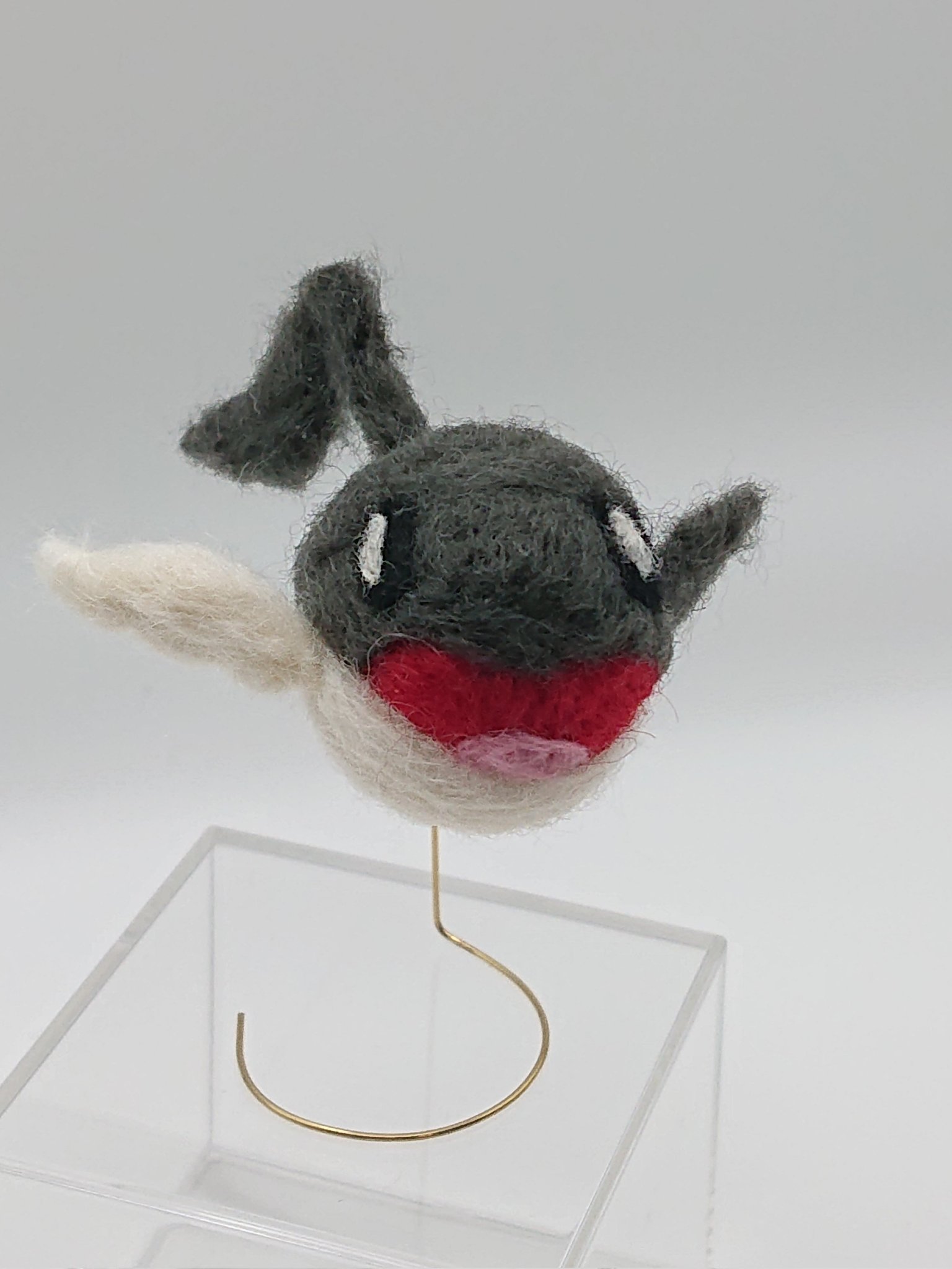 ✿羊毛フェルト✿かものはしくんの魚釣り✿虹色の魚✿ 羊毛フェルトでナガノキャラクターズ🐟｜一角を作ってみた