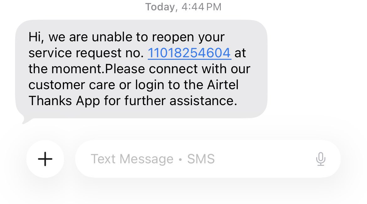 a_spycoder's tweet photo. What they did is closed the request without any resolution. @airtelindia @Airtel_Presence @airtelnews.

Perfect solution without any resolution. https://t.co/PLrbdlymSj
