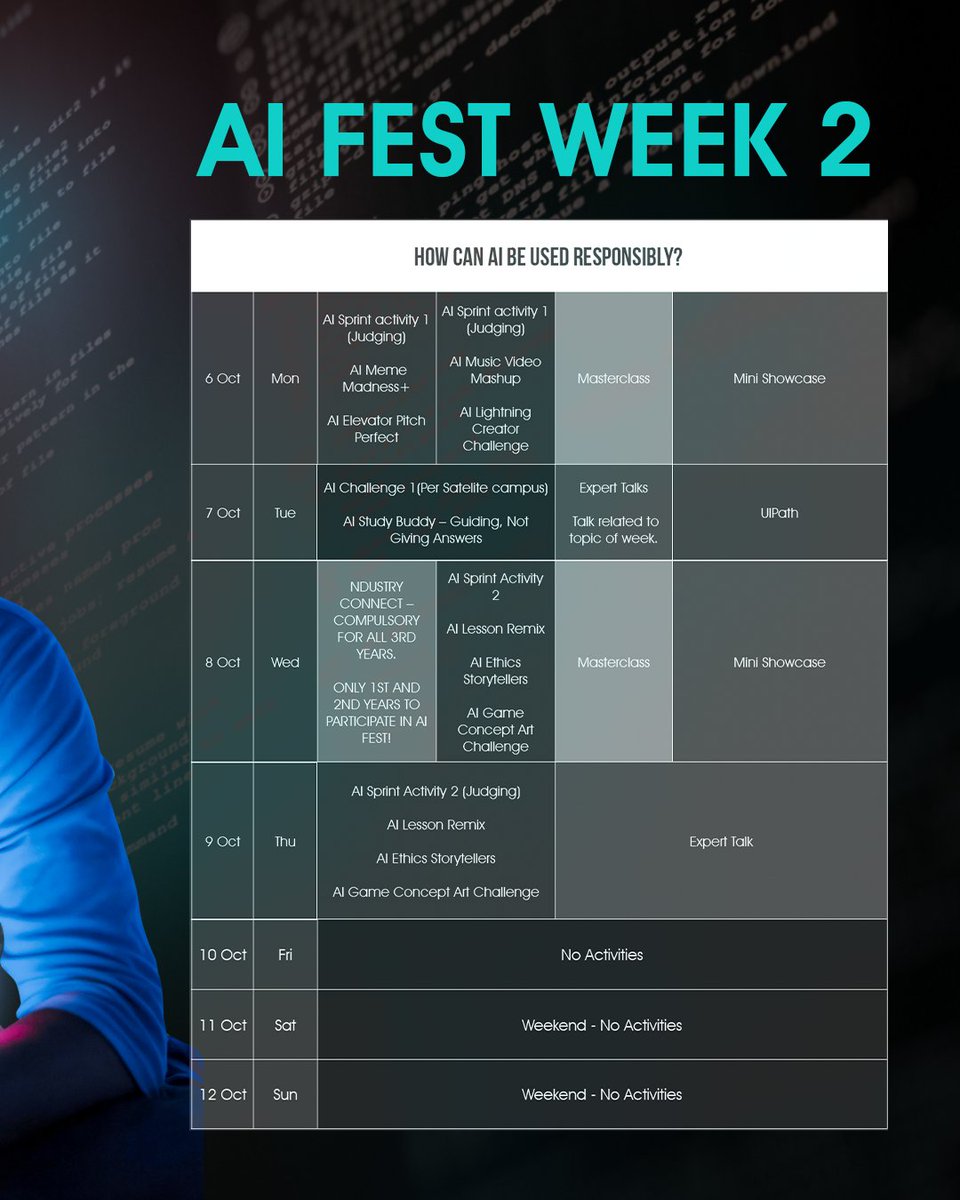 Belgium Campus iTversity's first AI Fest 2025 invites you to rethink how artificial intelligence shapes our lives, learning, and leadership. Interested in learning more? Click here: bc.uxi.re/vWm4S 
#BelgiumCampusiTversity #AIFest2025 #AIForAll #ImagineInnovateInspire