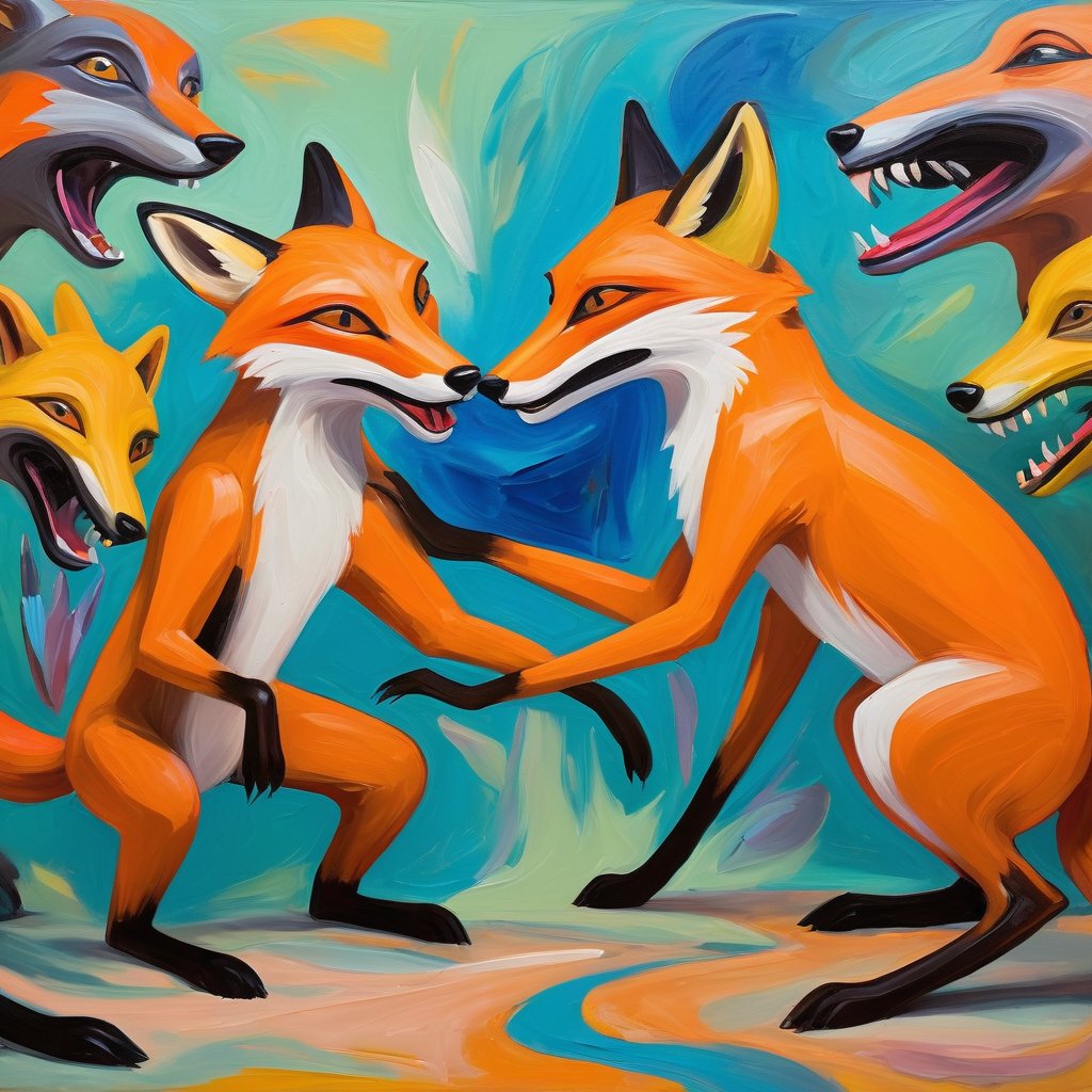 agbatodavid4's tweet image. 🦊👽 Starting the #KontextThreadChallenge with my base prompt: “bizarre selfie of fox & alien, wild-party background, dancing animals” 🎉 Made w/ Flux.1 Kontext on Sogni (@anave) @Sogni_Protocol @TzApac @tezos