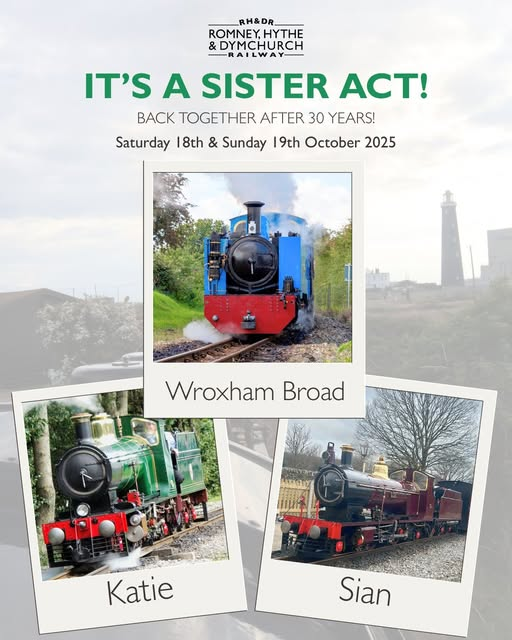 GeoffreyS94's tweet photo. #RHDR BIG NEWS everyone, not only ‘Wroxham Broad’ is coming, so is Katie & Sian too, for the 1st time ever, all 3 Fairbourne sisters are to be at @RHDR at the same time. https://t.co/cCTRpBNgtz