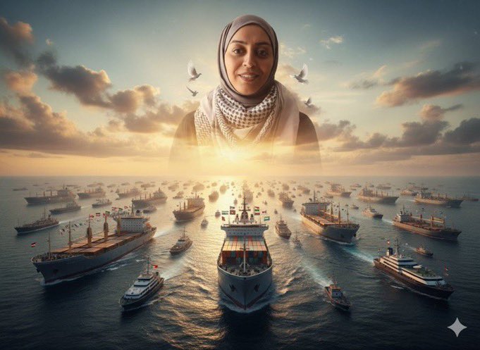 #أمامة_اللواتي صوت لا يخضع للظلم وعزيمة تتحدى الصعاب فخر عمان الذي يضيء دروب الحرية صمودها يخلد في القلوب ويكتب تاريخ الشجاعة لكل من يؤمن بالحق والكرامة 🇵🇸🇵🇸.
#أسطول_الصمود