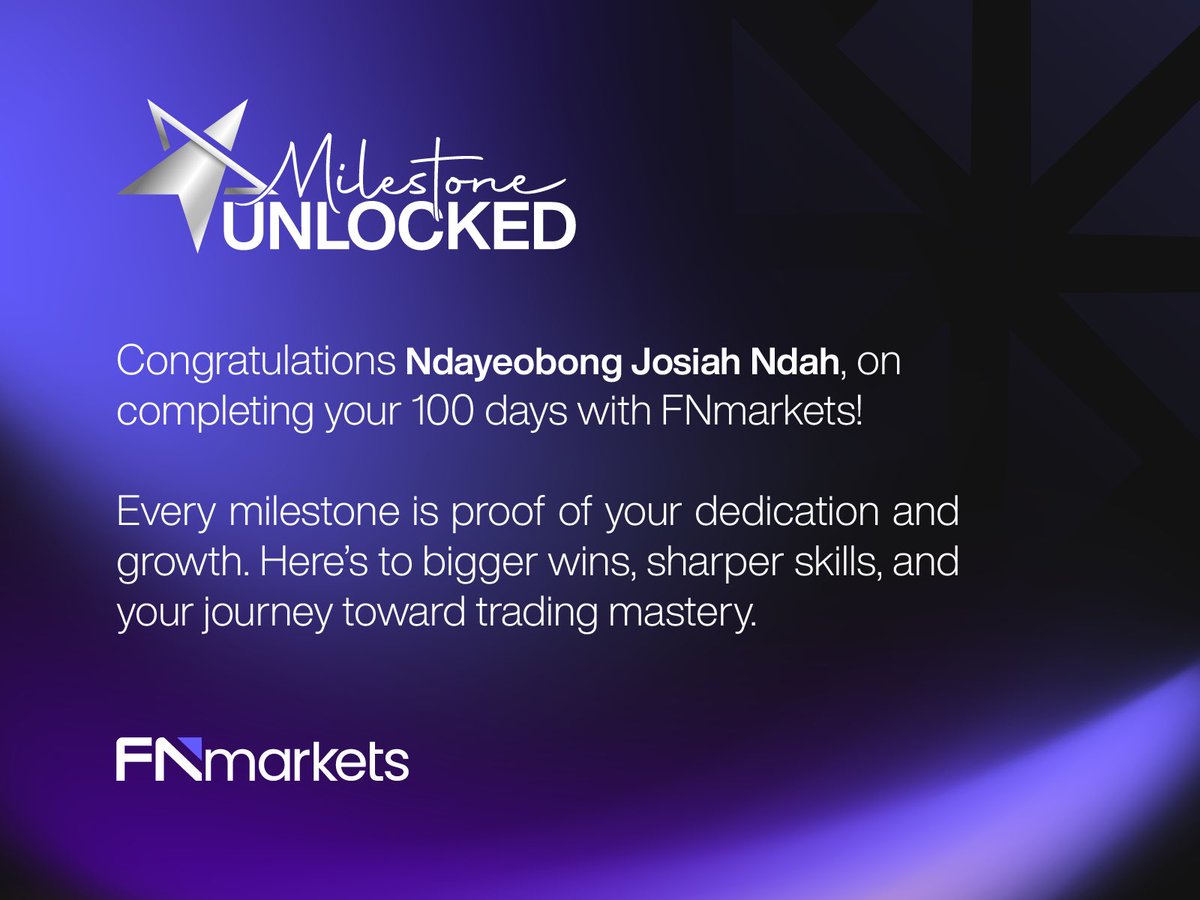 Princendah_'s tweet photo. โจ Milestone Unlocked: 100 Days with #FNmarkets @FundedNext brokerโจ
From day one, I set out to sharpen my edge in the markets, and today marks ๐ฏ days of growth, discipline, and consistency.
This journey isnโt just about trading profits, itโs about building mastery step by step. #FNmarkets has been a solid partner in that process, giving me the tools and environment to elevate my craft.
Hereโs to the next chapter: bigger wins, sharper skills, and a community of traders pushing boundaries. ๐๐
#ForexTrading #MilestoneUnlocked #FNmarkets @Techriztm @toni__iyke @thissdax @Flynn3624