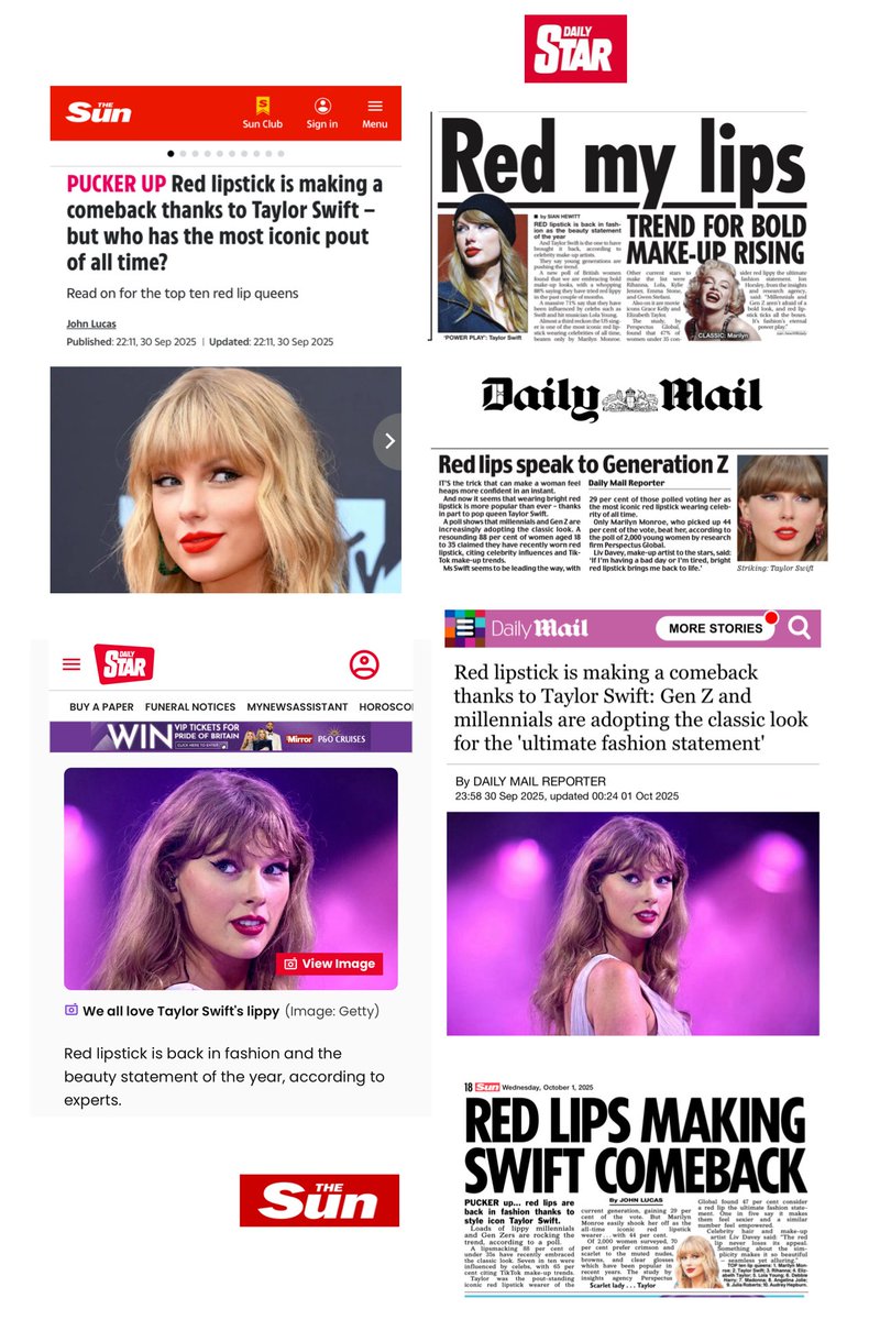 HarrietScottie's tweet photo. Pucker up! Red lippy js BANG on trend right now, with Gen Z taking inspiration from Taylor, Rihanna and Lola Young ❤️ 💋 #insights #polls #news https://t.co/MO3vTmfzHq