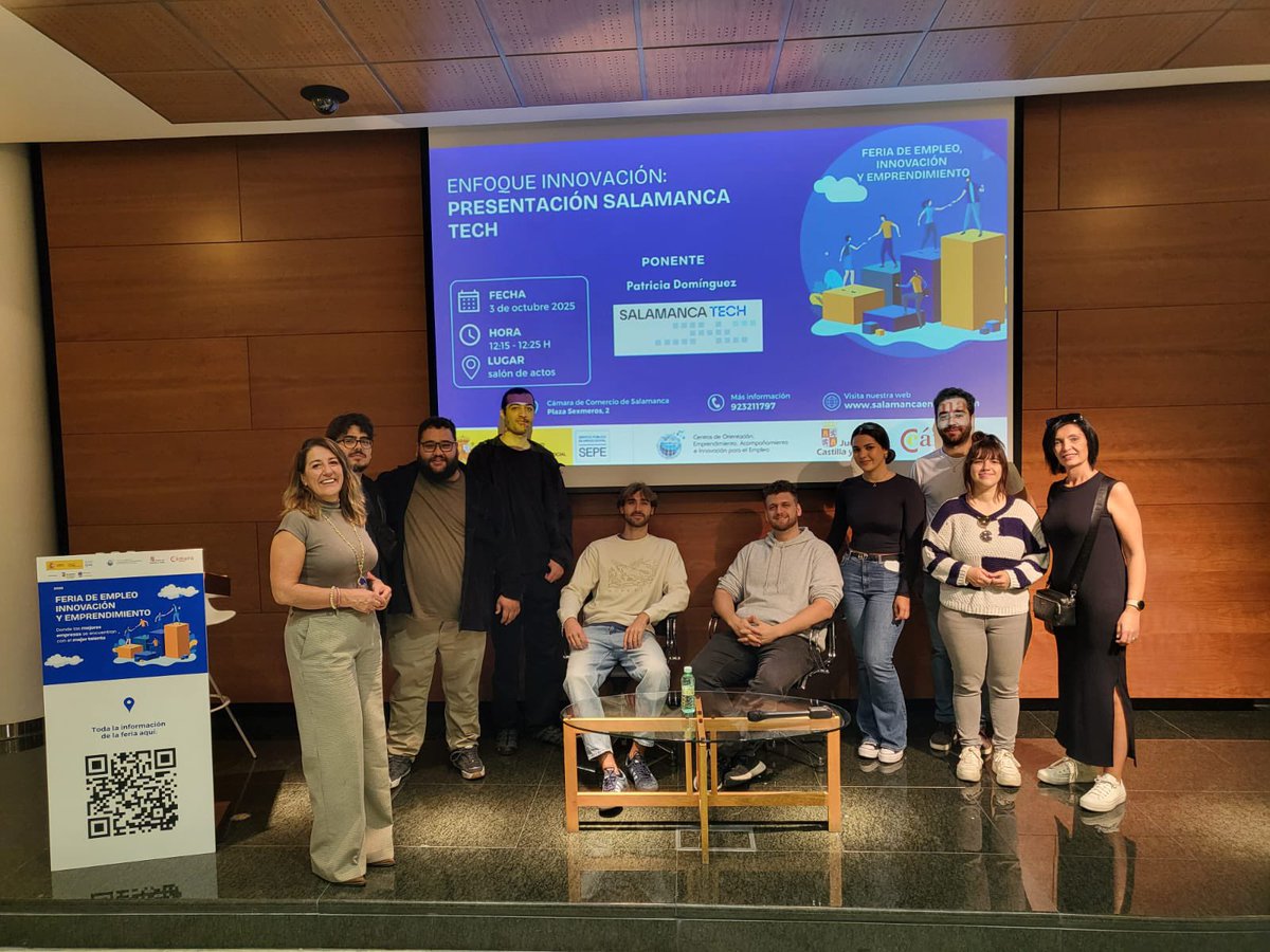 SalesianosPiza's tweet photo. Los alumnos de 2º DAM y 2º ASIR en la Feria de Empleo, Innovación y Emprendimiento, organizada por la Cámara de Comercio y el Ecyl. Han conocido empresas del sector tecnológico,Tendencias y desafíos empresariales en la transformación digital #FP #GS #protagonistasdelahistoria https://t.co/TJew3e7f3J