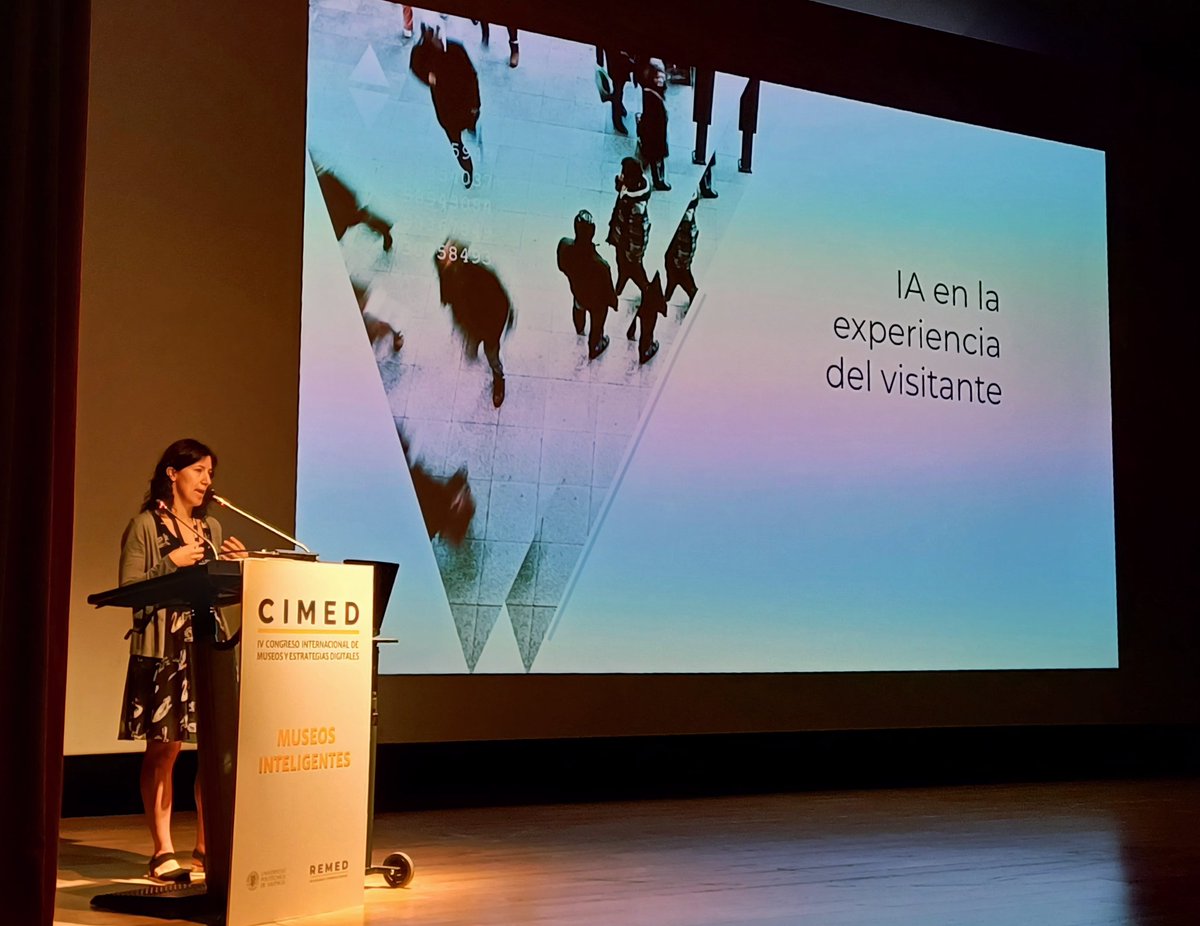 REMED_20's tweet photo. En este momento disfrutamos de la conferencia de Elena Villaespesa, titulada "La #IA en los museos". Elena es Responsable de CX, CRM y Analítica Digital @MuseoThyssen #CIMED25 #REMED #museosinteligentes #Tecnologías #transformacióndigital #Públicos #EstrategiasDigitales https://t.co/9MR4OGKN8k