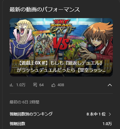 nicomonocola's tweet photo. 恩返しラッシュデュエル、1万再生ありがとうございます！！インプレッションのクリック率低いのに馬鹿みたいにインプレッション数が増えたのでここまで到達できました。二ッチな動画だとこういうこともあるんだと学べた。
たくさんのコメントと高評価感謝です！！ https://t.co/8NGfuwCYQt