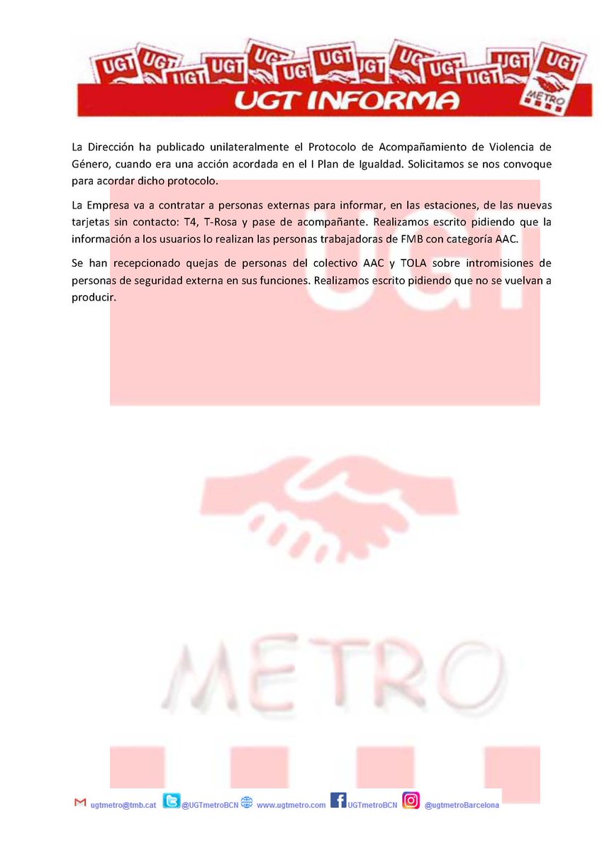 Adjuntamos resumen del pleno del Comité de Empresa celebrado en el día de ayer.