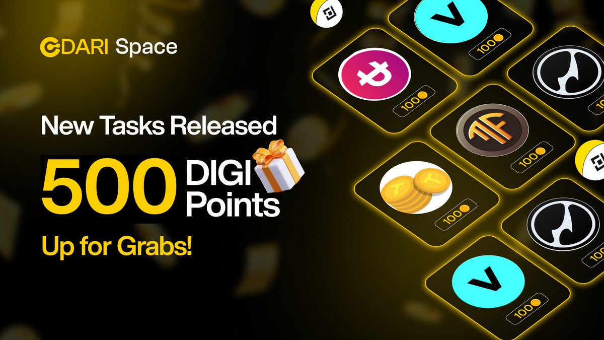 cdariofficial's tweet photo. New community tasks are live in CDARI Space - Win 500 DIGI Points! π°
https://t.co/LT1OKWzNTQ
Complete tasks, meet our partner projects, and join the fun!
Don't forget to invite your friends - you'll earn more together! β¨
#CDARI #CDARISpaces #DIGI https://t.co/oSIGnZRZzw