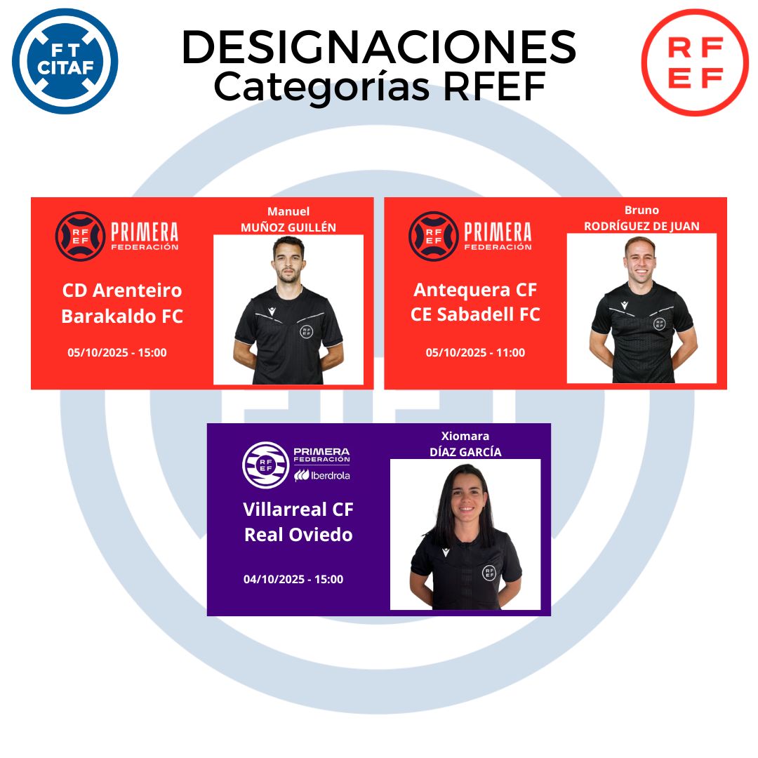 CITAFTENERIFE's tweet photo. ⚽️ La #PrimeraRFEF y la #PrimeraRFEFFemenina tienen una nueva jornada este fin de semana y tres de nuestros compañeros participarán en ella

🍀 ¡Mucha suerte! https://t.co/qdEMSCcN7D