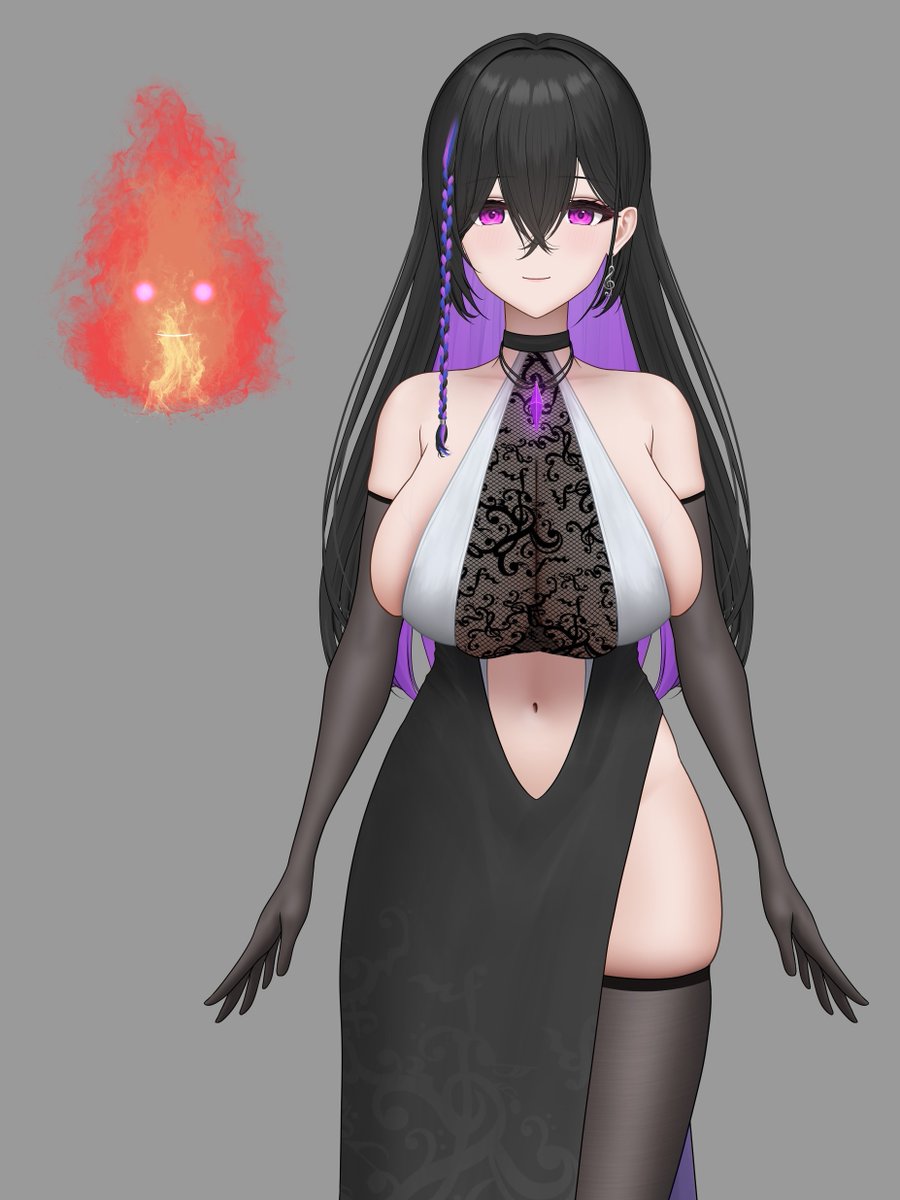 自分用のVtuberモデルのイラスト完成！
🔥の方が本体で、隣のお姉さんは僕のオリキャラです。
火の玉だけだと寂しいし、やっぱり画面には華がほしいので。
いつかYoutubeでアズレンとかのイラストのお絵かきか、Live2D制作の配信とかする予定です。
目標はBANされないこと！