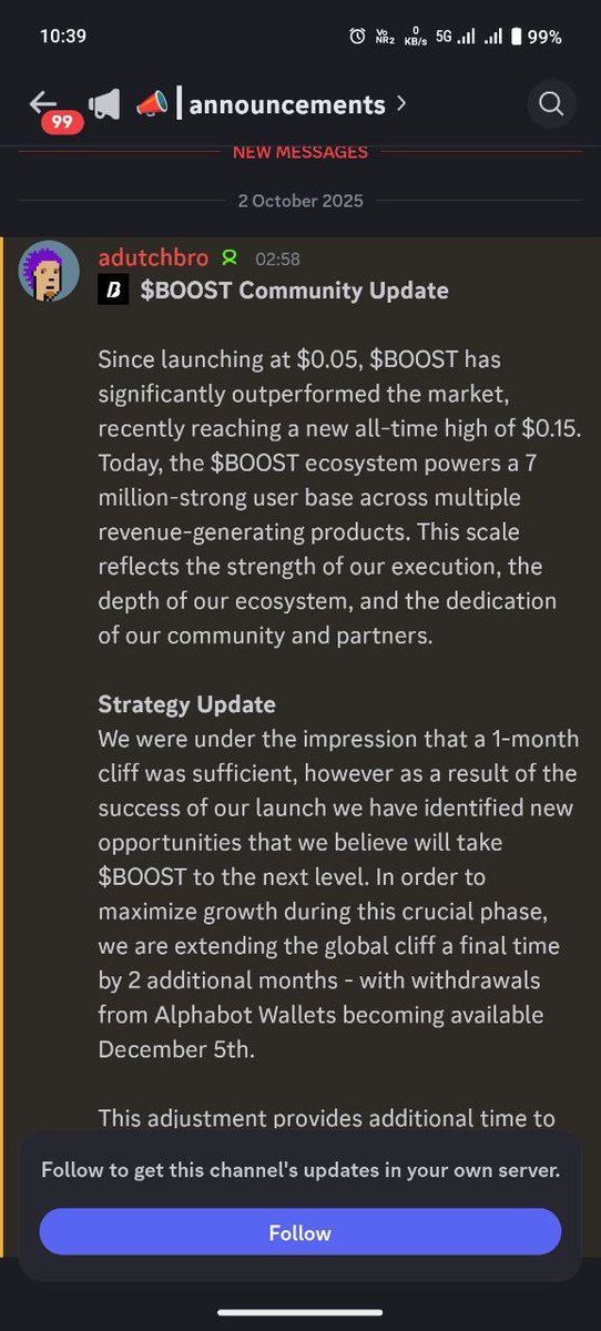 Spiderrnfts's tweet photo. $BOOST team initially promised just a 1-month cliff, 
What the fuck guys 

We supported this project, helped it grow, and stayed loyal. But delaying community rewards like this is pure disrespect.

Community deserves fairness🫡
@alphabot https://t.co/xpGy79rI05