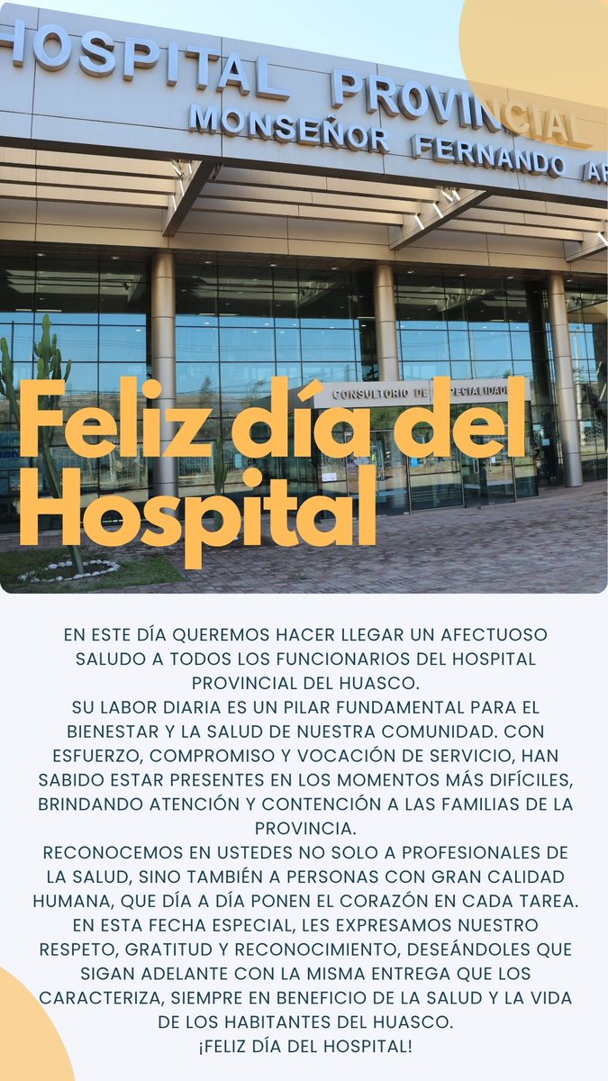 Hoy celebramos a quienes con vocación y entrega, son el corazón de nuestro sistema de salud
Un especial saludo a todos los funcionarios y funcionarias del HPH, quienes día a día trabajan con compromiso y humanidad por el bienestar de nuestra comunidad. Gracias por su esfuerzo