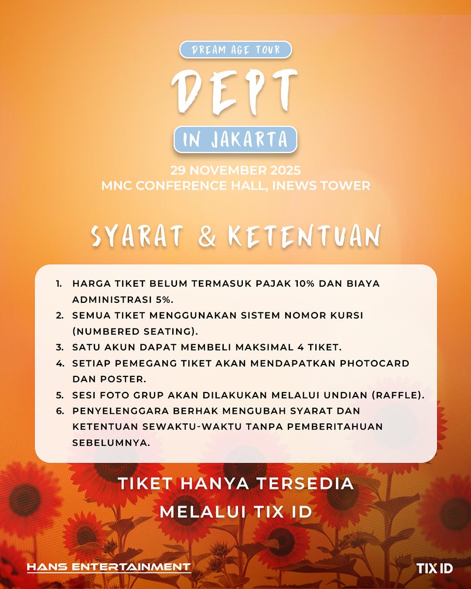 Jangan lewatkan kesempatan untuk menjadi bagian dari moment spesial bersama DEPT

Catat tanggalnya :
🗓 Sabtu, 29 November 2025
📍 MNC CONFERENCE HALL, INEWS TOWER

#Bestiengonser
#DEPT
#뎁트
#kpopkonser
#DEPTinJakarta