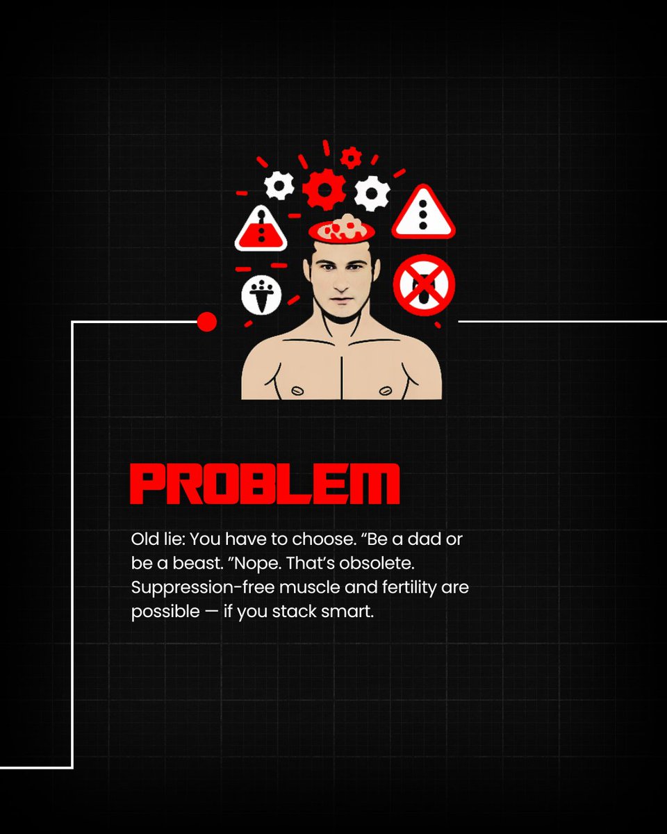 enhancedathlete's tweet image. “You can’t be a dad AND a beast.”
That’s the old lie.
Suppression-free muscle + fertility is here...  if you stack smart.
#HormoneHealth #MasculineTruth #StackSmart