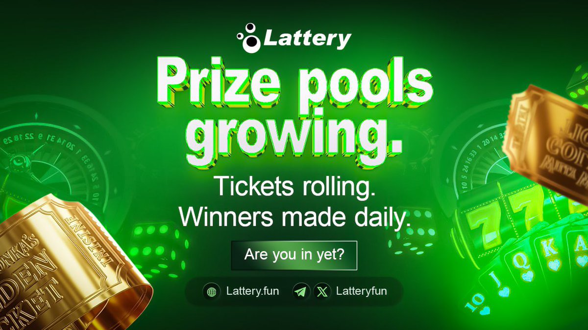 It’s been a few days since lotteries went live.

💰 The prize pools are growing, the tickets are rolling, and winners are being made daily.

Are you in yet? 👉 t.me/latteryfunbot