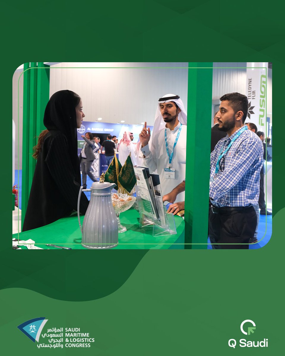 qsaudicompany's tweet photo. شكرًا لكل من زار جناح كيو السعودية في المؤتمر السعودي البحري واللوجستي. لقد كان شرفًا لنا أن نلتقي بقادة القطاع وشركائنا وأصحاب المصلحة، حيث استعرضنا قدراتنا وشاركنا رؤيتنا لمستقبل الخدمات اللوجستية في المملكة العربية السعودية. https://t.co/B9KrjG4pH9