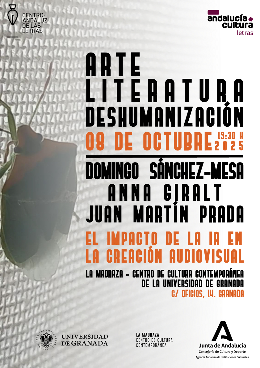 El próximo miércoles (8 de octubre a las 19:30) modero una mesa redonda  sobre "El impacto de la IA en la creación audiovisual" (participan Domingo Sáchez Mesa y Anna Giralt). Tendrá lugar en La Madraza (GRANADA).
Nos vemos allí!  No faltéis, ;)