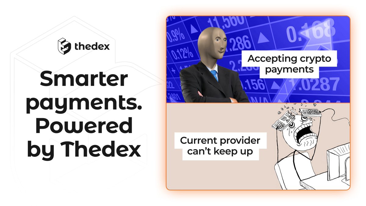 thedexcloud's tweet image. ⏳ When you try to accept crypto payments, but your provider gets stuck at 5%... 10%... and freezes 😅

✅ With Thedex, it’s always instant payments.

👉 Switch to smarter, faster, and more reliable crypto payments with Thedex.