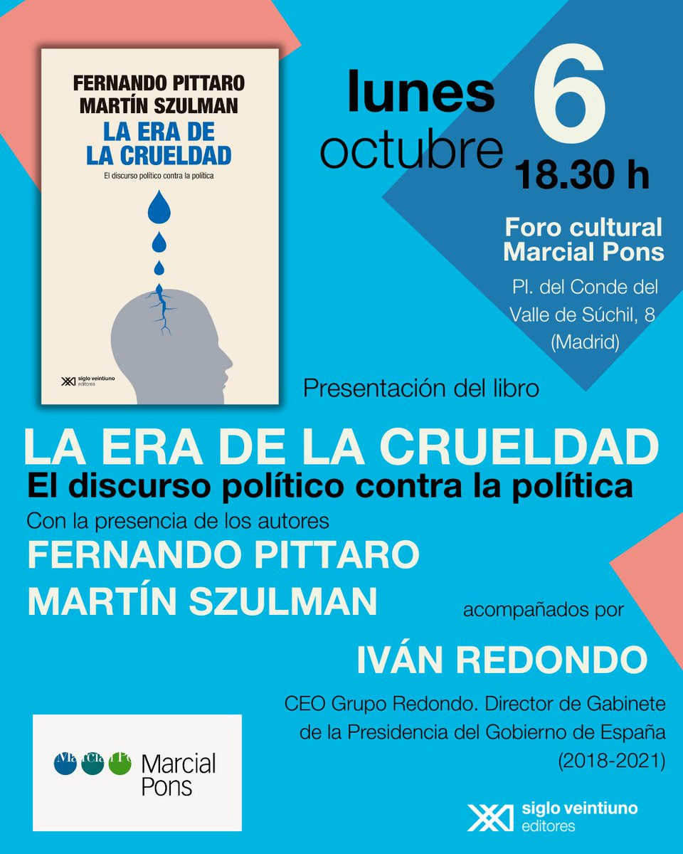 El que avisa no traiciona.
La presentación del lunes dará que hablar.
No se la pierdan.
Nos vemos, Madrid.