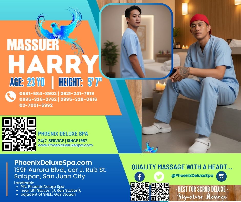 PhoenixDeluxe87's tweet photo. Reward Yourself w/ Signature Massage!
Book Now: https://t.co/xeYDDcIHQT

🧐Our Location is SO EASY to Find:
🎯PIN: Phoenix Deluxe Wellness Spa
🏍 Waze/Google | Joyride, Angkas, Move It Or Grab
🚉Train? Get Off @ J. Ruiz LRT Station 
👣 Walk? We're directly adjacent to Shell Gas Station
🅿️ Car? Free Parking @ J. Ruiz LRT Sta.; infront ALMIKE BAR
⛳️139 F. Aurora Blvd., J. Ruiz St., Salapan, San Juan City

💎Call/Text 09815848902 | 09212417919 | 02-7001-5992
💎Call/Text 09953280762 | 09953280616
💎 See U @ Ur DoorStep or Walk in our Spa
💙 Quality Massage 24/7 at Your Service!

#PhoenixDeluxeSpa #PinoyMasahista #HandsomeMasseur #Massage #Masahista #Masahe #GuwapongPinoy #AsianMasseur #AsianMassage #PDS #LGBTQIA #PhoenixDeluxeSpa1987 #Massage247