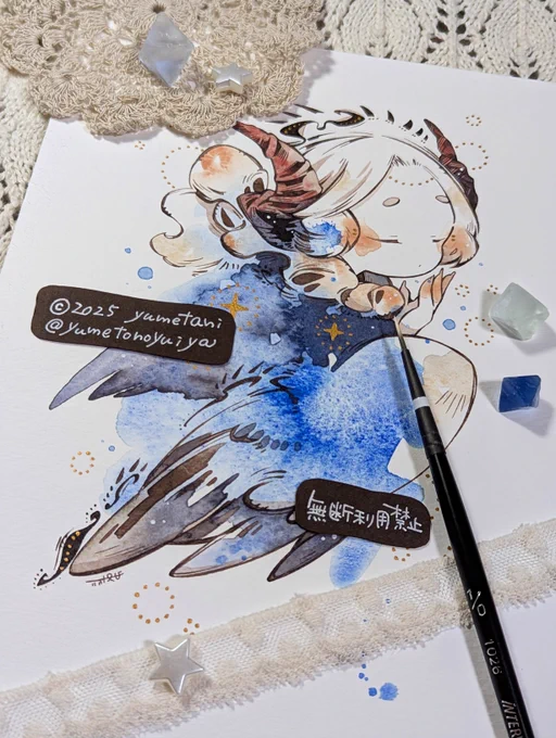ブルーバード #透明水彩