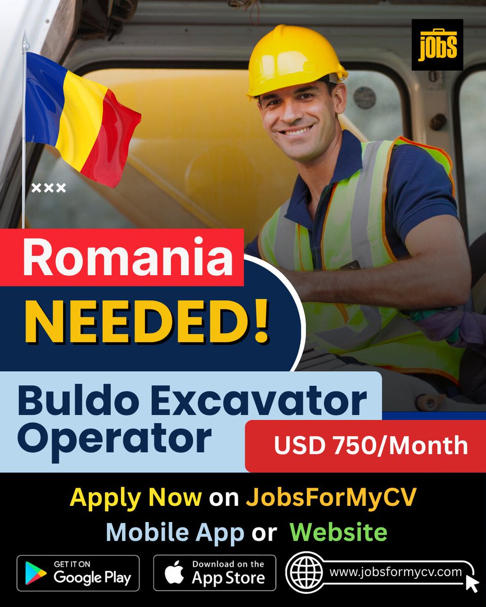 jobsformycv's tweet image. Hiring Buldo &amp;amp; Excavator Operators in Romania. Join a professional team now!
🌐 Apply here: jobsformycv.com/register/candi…
#JobsForMyCV #RomaniaJobs #BulldozerOperator #ExcavatorOperator #SkilledWorkers #WorkAbroad