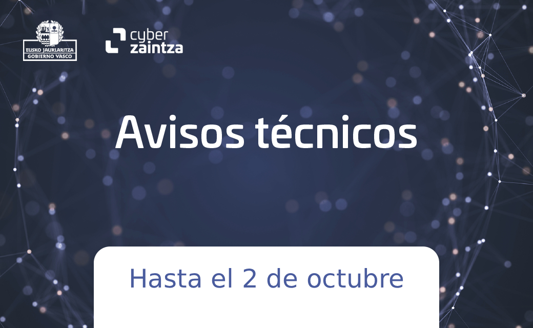 AVISOS TÉCNICOS | Un recordatorio de las últimas #VulnerabilidadesTécnicas. Estar al día de todas ellas es imprescindible para que tú y tu empresa os mantengáis lejos de los #ciberataques.
🔗 ow.ly/8ZOv50X66a3
#Cyberzaintza #avisostécnicos #ciberseguridad