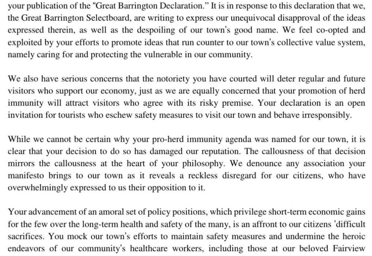 Five years ago, I received the following certified letter from the town of Great Barrington, MA, select committee on something. web.archive.org/web/2020112000…