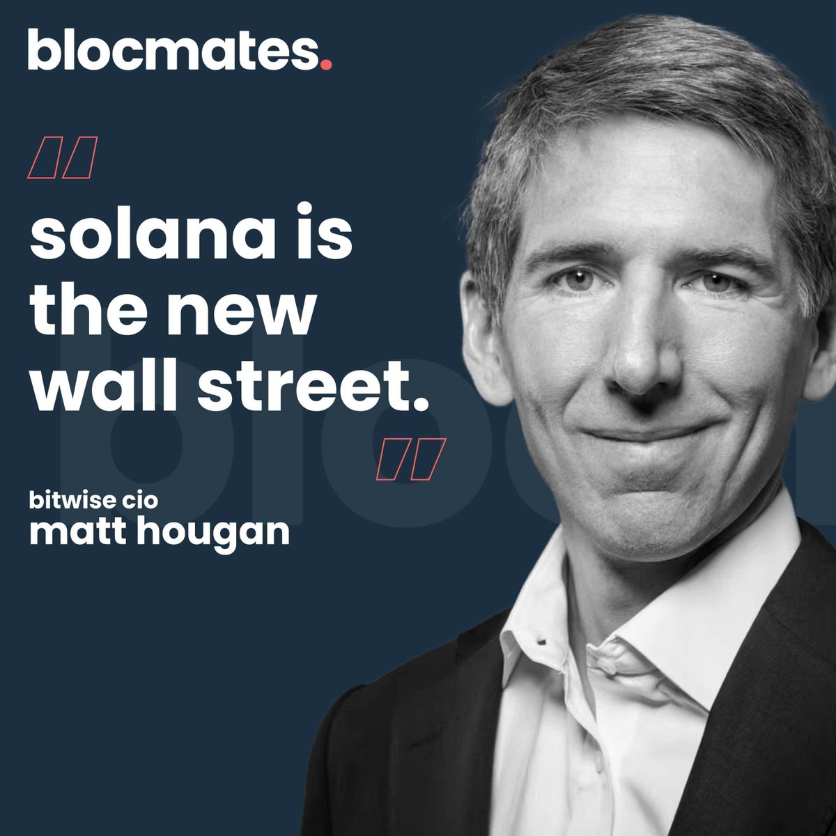 LATEST: 📈 Bitwise CIO Matt Hougan (<a href="/Matt_Hougan/">Matt Hougan</a>) says “Solana is the new Wall Street,” highlighting its role in the tokenization space for institutional finance.