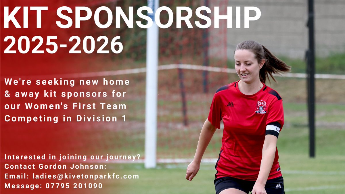 KPFCLadies's tweet photo. 🔴Kiveton Park Women – Kit Sponsors Wanted 🔴

Back our players &amp; support grassroots football 💪

👕 Home &amp; Away kits available
💷 £750 for 2 years
📲 Logo on shirts + social media promotion

📧 ladies@kivetonparkfc.com | 📞 07795 201090

#UTK #KPFCWomen #WomensFootball https://t.co/5YRlr4bxlI
