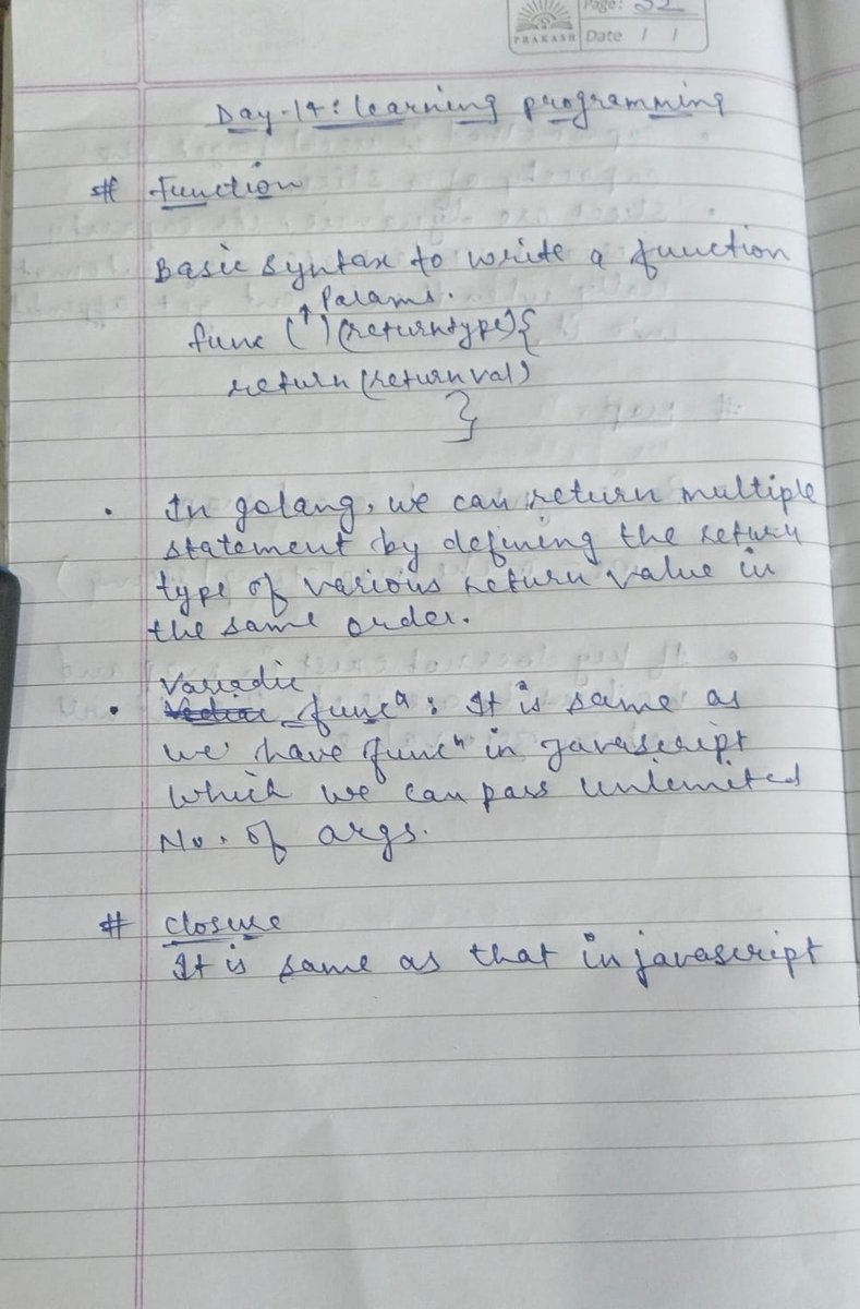 CoderAnand's tweet image. Day 14 of learning programming ✅

Learned functions in Golang
Similar to JS, but with explicit return type &amp;amp; param type
Discovered closures in Go (same as JS)

Each day I see how small differences in syntax shape how we think about coding 🚀

#Golang #Closures #LearningInPublic