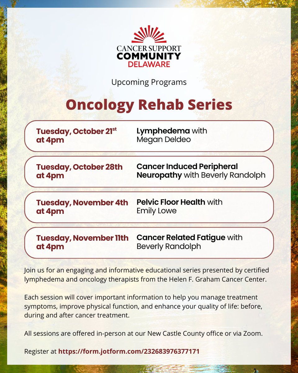 CancerSupportDE's tweet image. Here is what&apos;s coming up next week at #CSCDE

Join us in-person at our Sussex County Office on Monday at 10:30am for Expressive Arts. All supplies provided! Register at form.jotform.com/240085046577156

#CSCDE #CancerSupport #CancerAwareness #MentalHealthAwareness #CancerSurvivor…