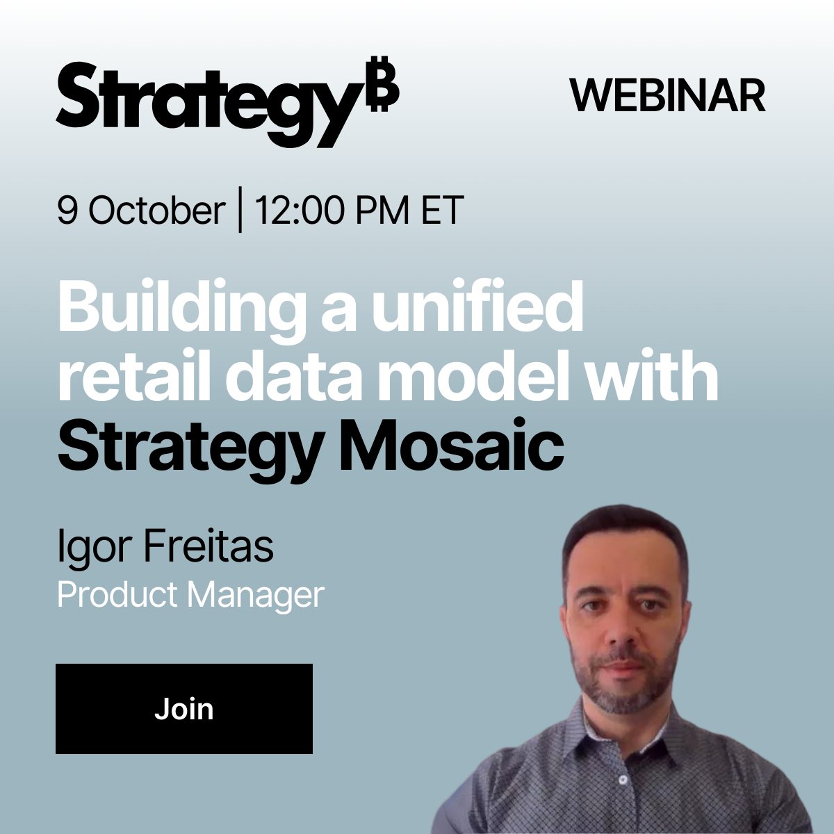 MicroStrategy's tweet image. 🛍️ See how Strategy Mosaic unifies sales, product & customer data into a single semantic model—speeding up reporting & decisions.
📅 Oct 9 | ⏰ 12 PM ET
🔗 Save your seat: ow.ly/PLZe50X15o3
#RetailAnalytics #SemanticLayer #BI #DataStrategy #Webinar #StrategySoftware