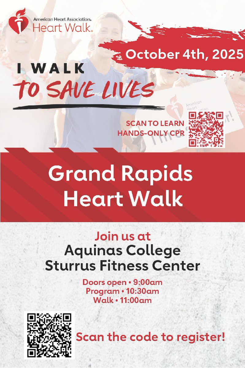 🚶‍♀️ The Heart Walk is TOMORROW! There's still time to join one of our teams. 💪
This fun, family-friendly event supports the lifesaving mission of the <a href="/American_Heart/">American Heart Association</a>.
Celebrate heart health, honor survivors and walk for change. ❤️
ow.ly/vxAp50X4wXR
