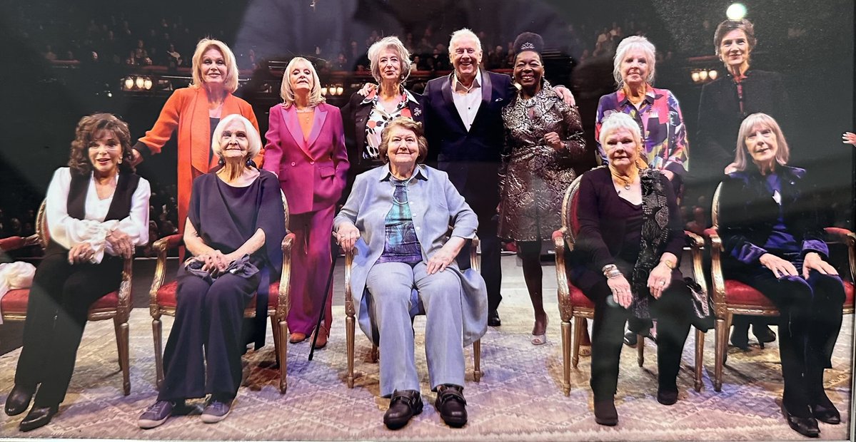 Here she is, with some of her fellow Dames, centre stage: the great Dame Patricia Routledge who has died aged 96 after an extraordinary life. What an actress! A truly special human being, a fascinating friend, a great star. Such a privilege to have known her. Remembered with love